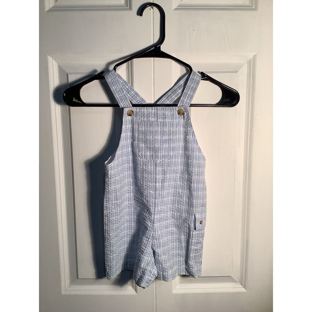 Unbranded Baby 24M Plaid Overalls
